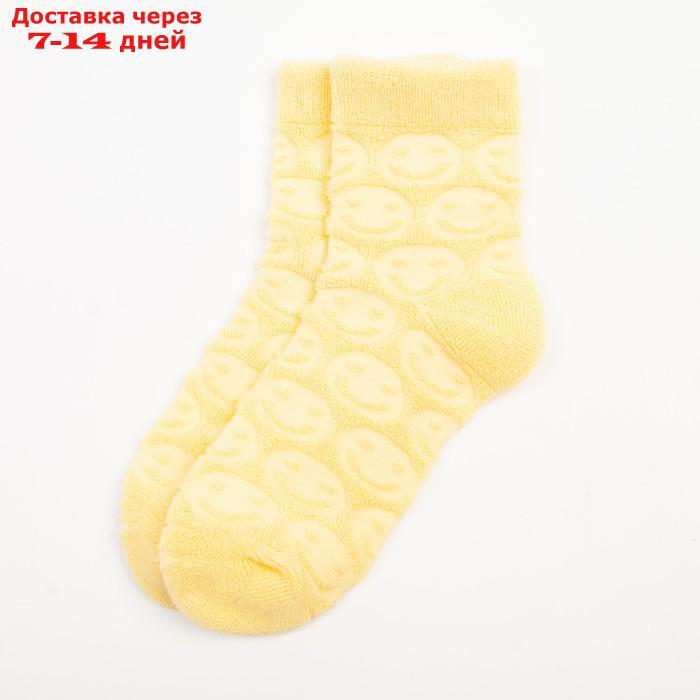 Носки для девочки махровые KAFTAN "Смайлики", размер 16-18 см, цвет жёлтый - фото 4 - id-p227016050