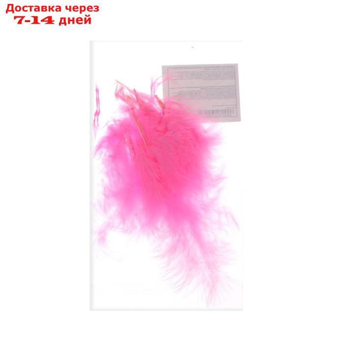 Набор перьев для декора 10 шт, размер 1 шт 10*2 цвет светло-розовый - фото 2 - id-p226990638