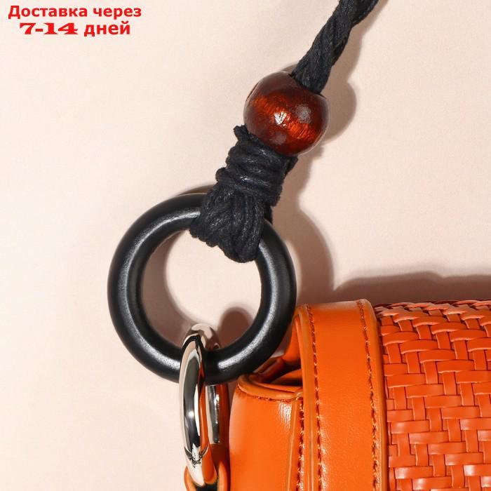 Ручки для сумки, 2 шт, вощёный шнур/дерево, 48 × 2 см, цвет чёрный - фото 4 - id-p227018603