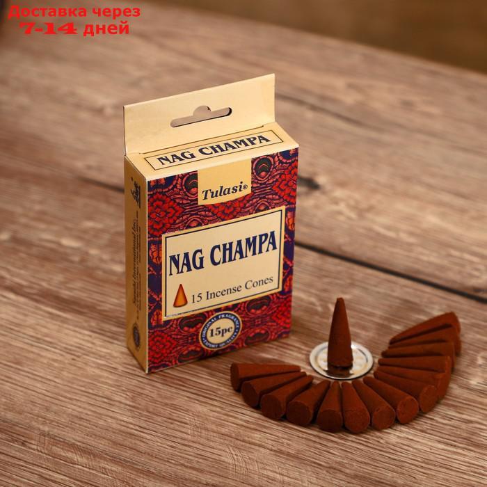 Благовония NAG CHAMPA "Tulasi" 15 аромаконусов Original - фото 1 - id-p227021113