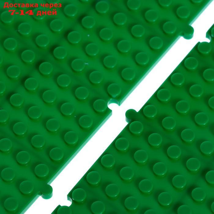 Пластина-основание для конструктора "Пазл", набор 4 штуки, 13 × 13 см штука, цвет зелёный - фото 3 - id-p226995099