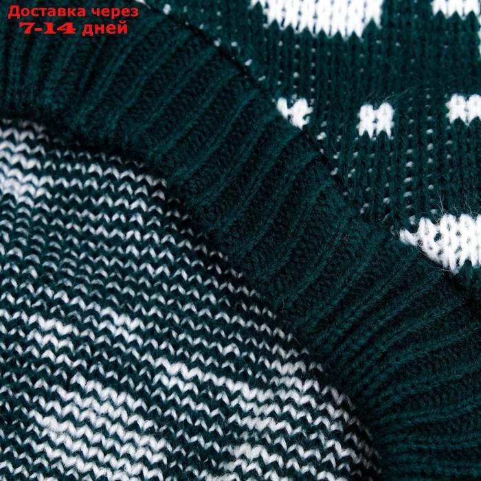 Свитер "Косточки-снежинки", размер 6, зелёный - фото 8 - id-p227018650
