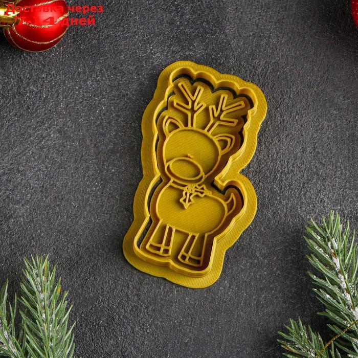 Форма для печенья (штамп, вырубка) "Рождественский олень", цвет золотой - фото 2 - id-p227006288