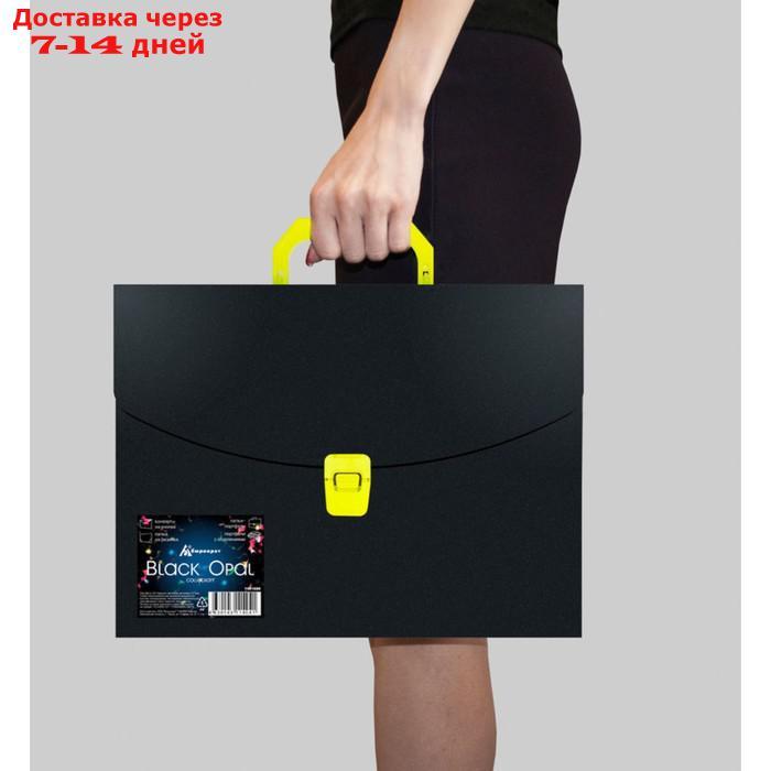 Папка портфель А4, 700 мкм, 1 отделение, Calligrata, чёрный с жёлтым - фото 6 - id-p227022735