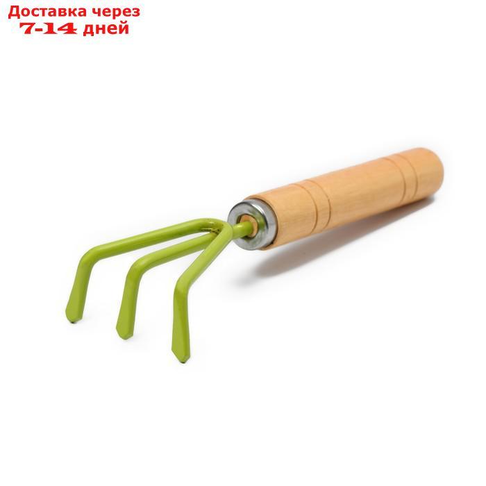 Набор садового инструмента, 3 предмета: рыхлитель, совок, грабли, длина 20 см - фото 2 - id-p226995201