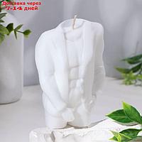 Свеча фигурная "Мужской силуэт" в пиджаке, 7,5х3х11 см, белый