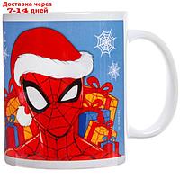 Кружка сублимация "С Новым Годом! Любимчик Деда Мороза", Человек-паук, 350 мл