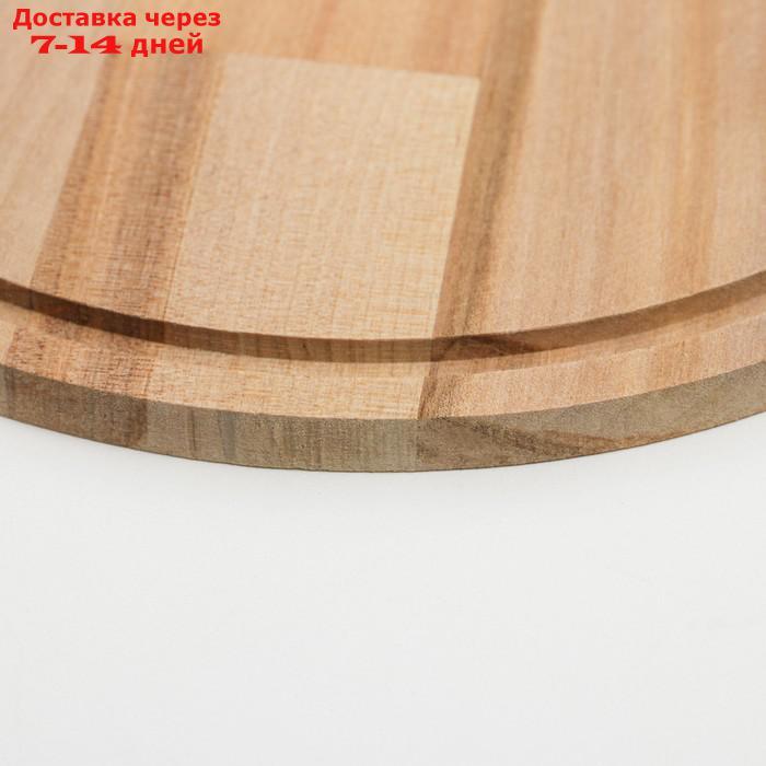 Доска разделочная деревянная с желобом "Круг" 20х20х0,8 см береза - фото 3 - id-p227023989