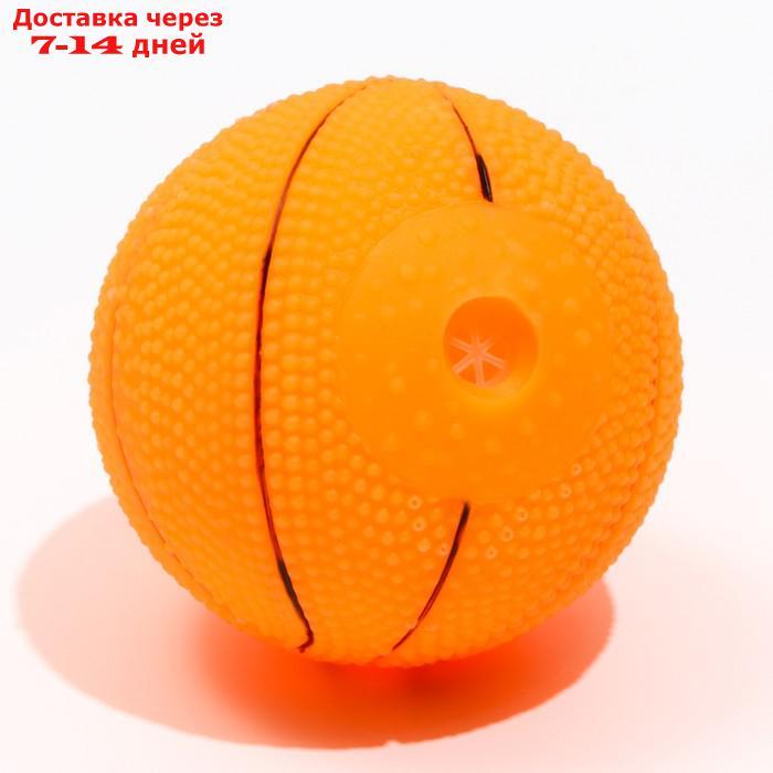 Игрушка пищащая малая "Мяч баскетбольный" 5,5 см, оранжевая - фото 4 - id-p226995310