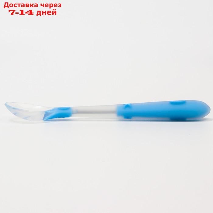 Ложка детская для кормления силиконовая, от 5 мес., цвет голубой - фото 4 - id-p226990895