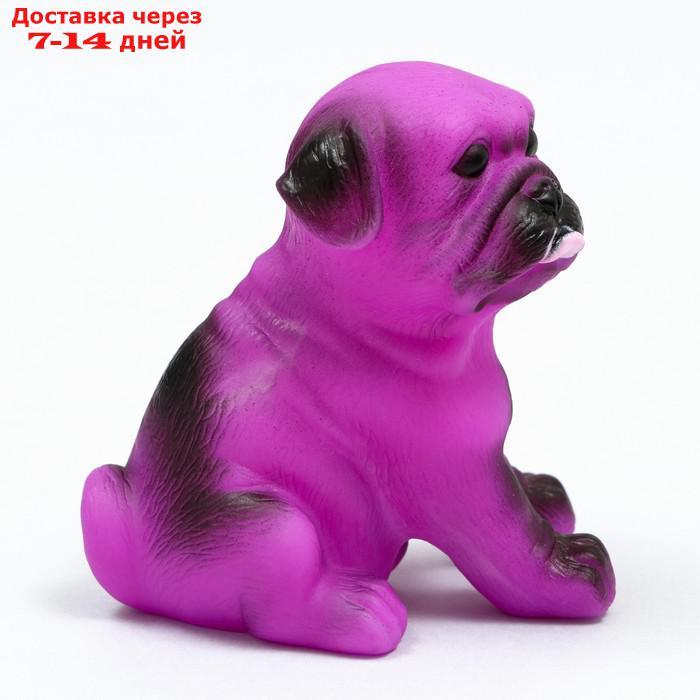 Игрушка пищащая "Маленький друг" для собак, бульдог, 9 см, розовая - фото 3 - id-p226995570