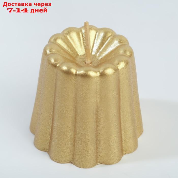 Свеча фигурная "Пудинг", 5х5 см, золото - фото 2 - id-p227034361