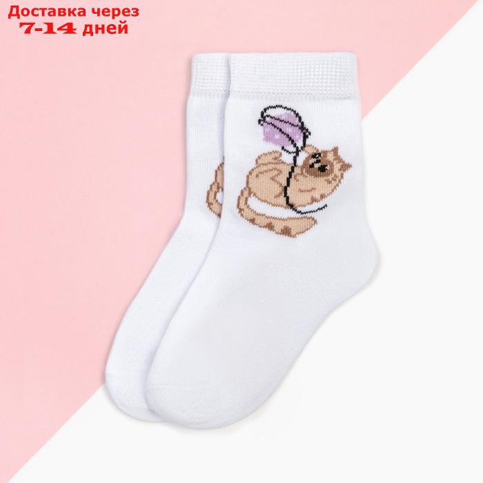 Носки детские KAFTAN "Кот", размер 14-16 см, цвет белый - фото 2 - id-p227019814