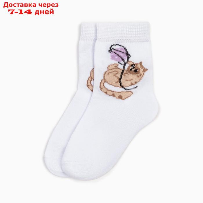 Носки детские KAFTAN "Кот", размер 14-16 см, цвет белый - фото 4 - id-p227019814