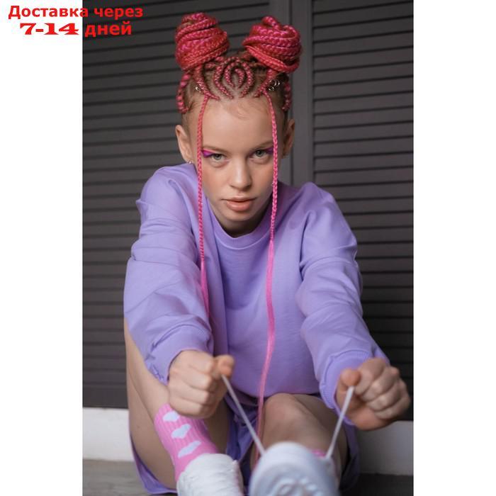 SIM-BRAIDS Канекалон двухцветный, гофрированный, 65 см, 90 гр, цвет русый/светло-розовый(#FR-12) - фото 5 - id-p226990987