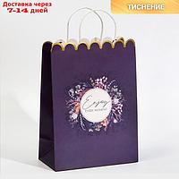 Пакет подарочный крафтовый Enjoy, 23 × 30 × 12 см