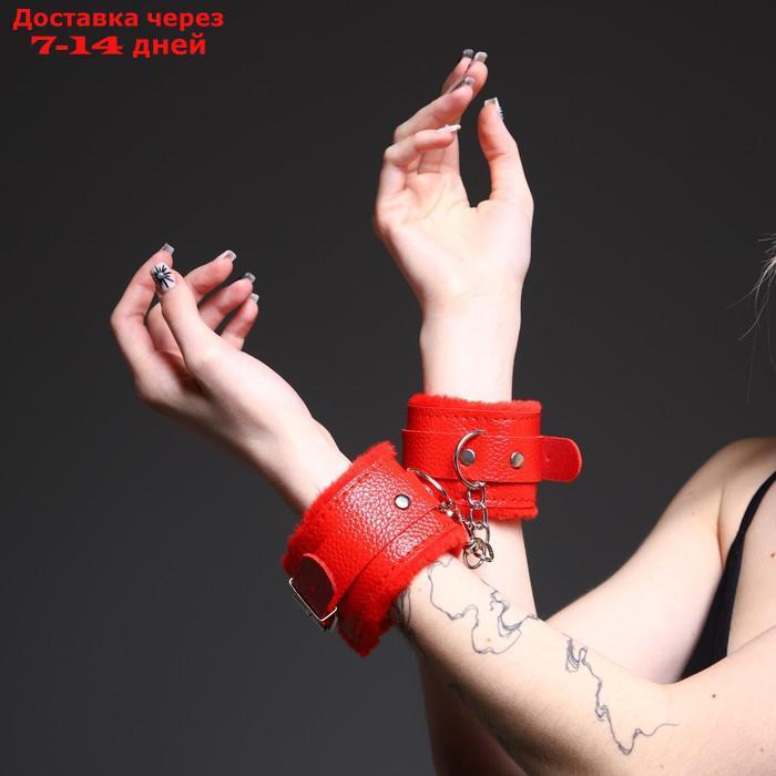 Аксессуар для карнавала- наручники, цвет красный - фото 2 - id-p227012052