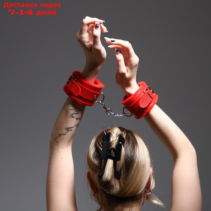 Аксессуар для карнавала- наручники, цвет красный - фото 3 - id-p227012052