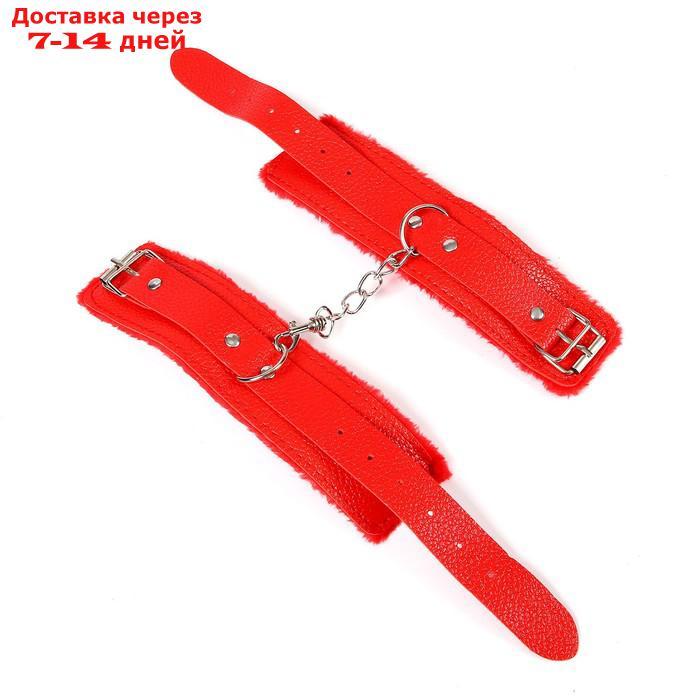 Аксессуар для карнавала- наручники, цвет красный - фото 7 - id-p227012052