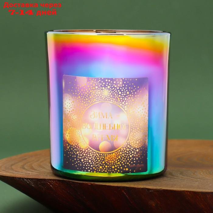 Свеча интерьерная в голографическом стакане "Зима-волшебное время", аромат ваниль, 8,5 х 6, - фото 3 - id-p227003250