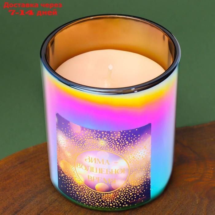 Свеча интерьерная в голографическом стакане "Зима-волшебное время", аромат ваниль, 8,5 х 6, - фото 4 - id-p227003250