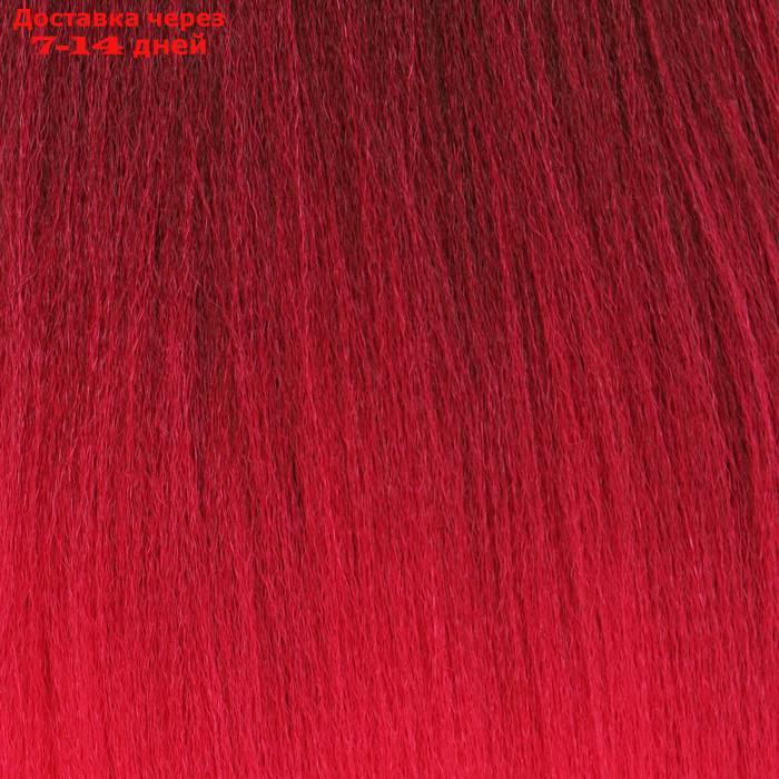 SIM-BRAIDS Канекалон двухцветный, гофрированный, 65 см, 90 гр, цвет красный/розовый(#FR-3) - фото 2 - id-p226991028