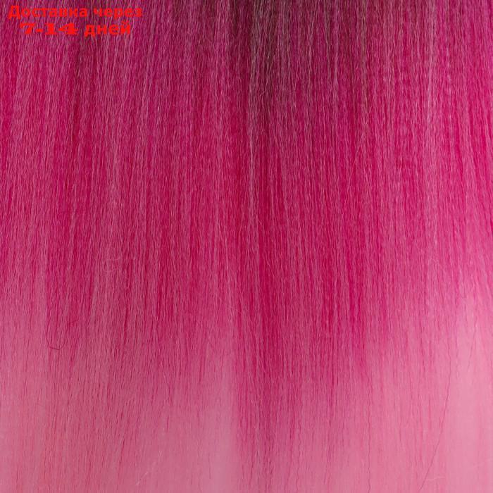 SIM-BRAIDS Канекалон трёхцветный, гофрированный, 65 см, 90 гр, цвет русый/светло-розовый/розовый(#FR-26) - фото 2 - id-p226991057