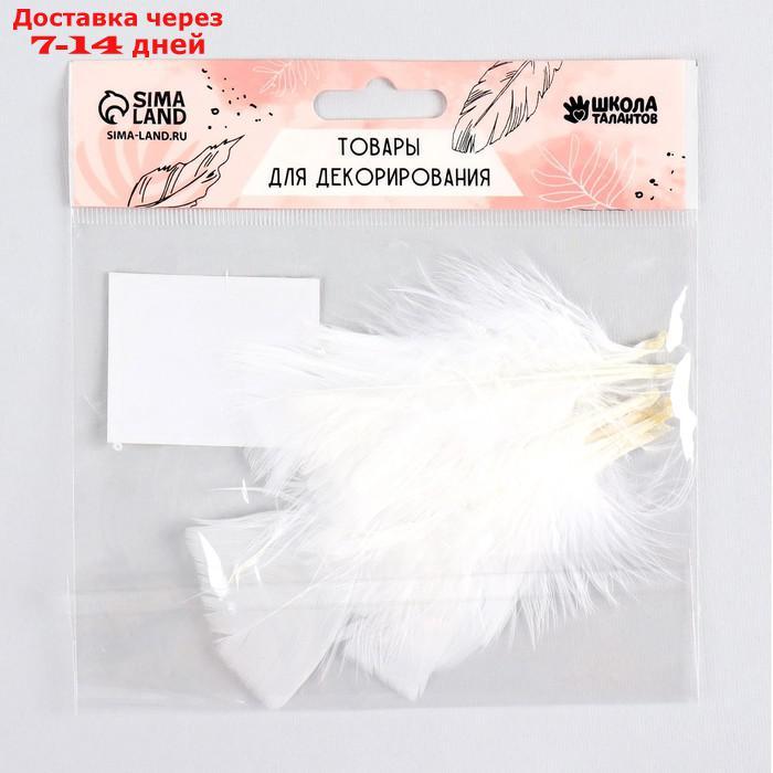 Набор перьев для декора 10 шт., размер 1 шт: 10 × 4 см, цвет белый - фото 2 - id-p226995728