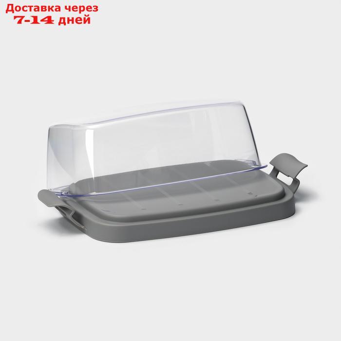 Маслёнка "Летиция", 16,5×10 см, цвет пыльно-серый - фото 2 - id-p227000130
