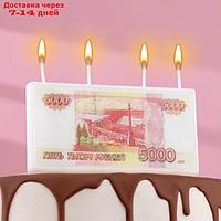 Свеча в торт на шпажке денежная "5 000 рублей", 9,8х11,5 см, 5 мин, 60 г