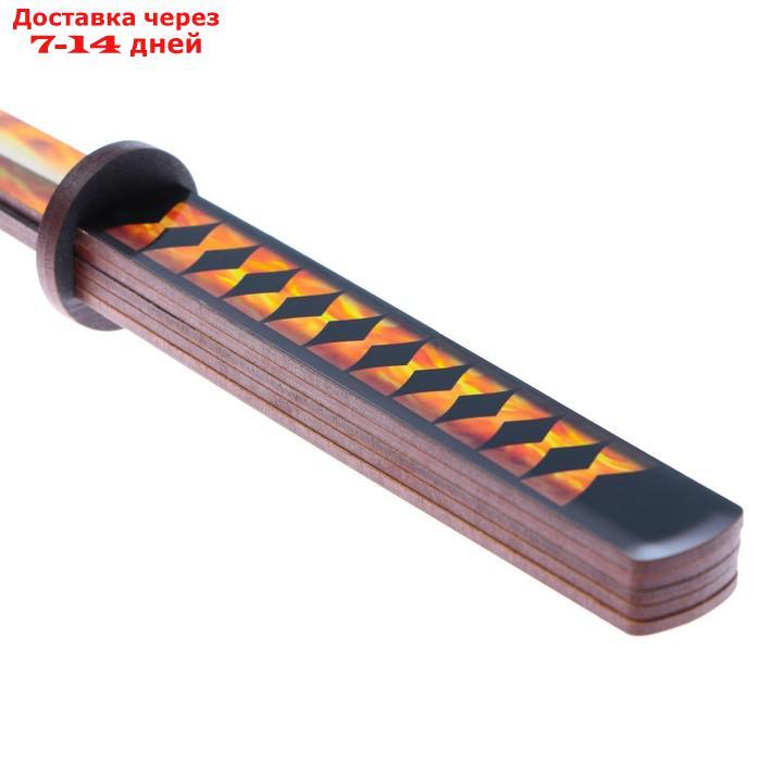 Сувенирное деревянное оружие "Катана драгон с огнем", 65см - фото 4 - id-p227024537