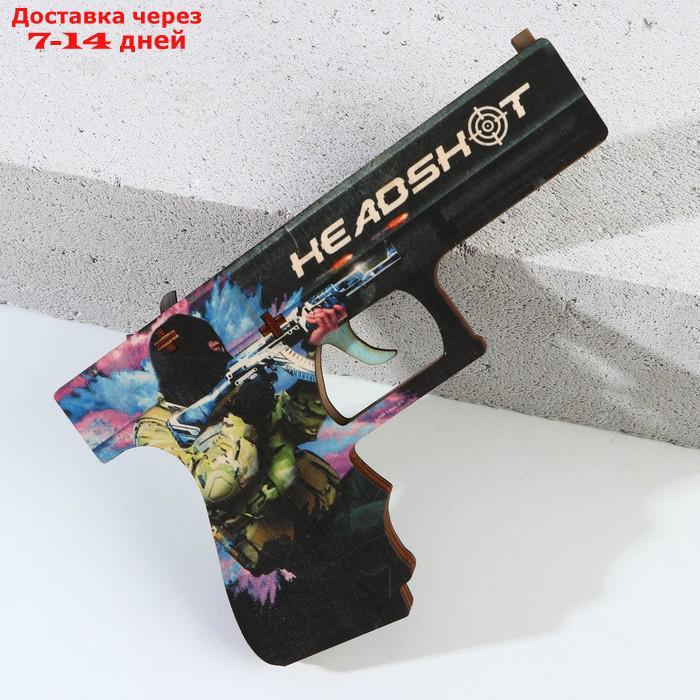 Сувенир деревянный пистолет "Headshot", 20 х 13 см - фото 2 - id-p227003408