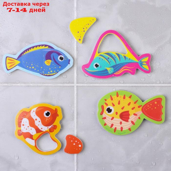 Игрушка - рыбалка для игры в ванной "Морские обитатели", 8 игрушек с сеткой + удочка - фото 4 - id-p227022105