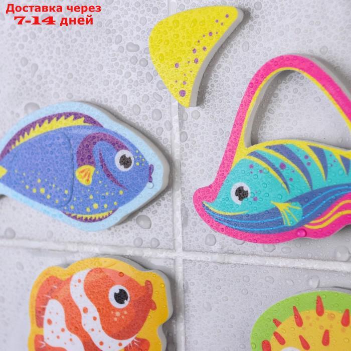 Игрушка - рыбалка для игры в ванной "Морские обитатели", 8 игрушек с сеткой + удочка - фото 7 - id-p227022105