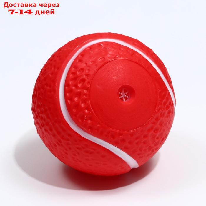 Игрушка пищащая "Теннисный мяч" для собак, 7,5 см, красная - фото 2 - id-p226993124