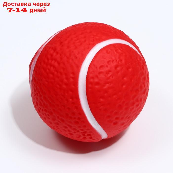 Игрушка пищащая "Теннисный мяч" для собак, 7,5 см, красная - фото 3 - id-p226993124