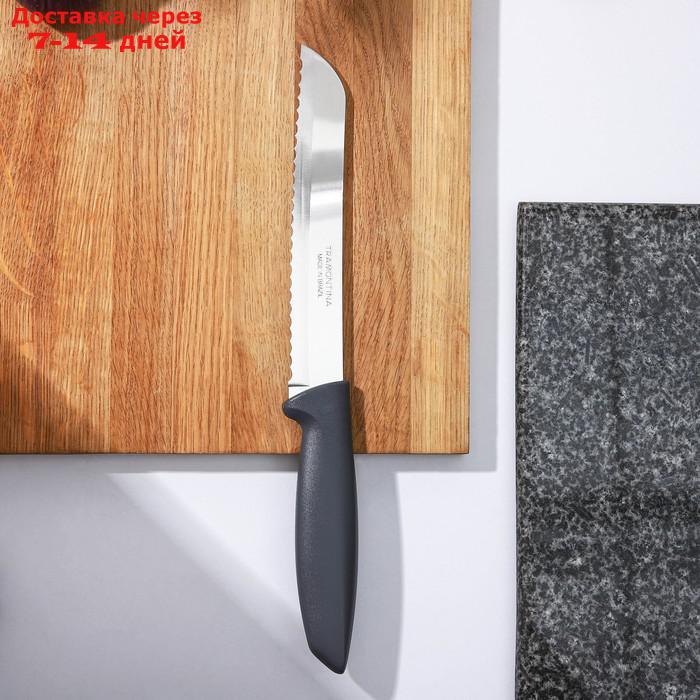 Нож кухонный "TRAMONTINA Plenus" для хлеба, лезвие 17,5 см, цвет серый - фото 1 - id-p227034904