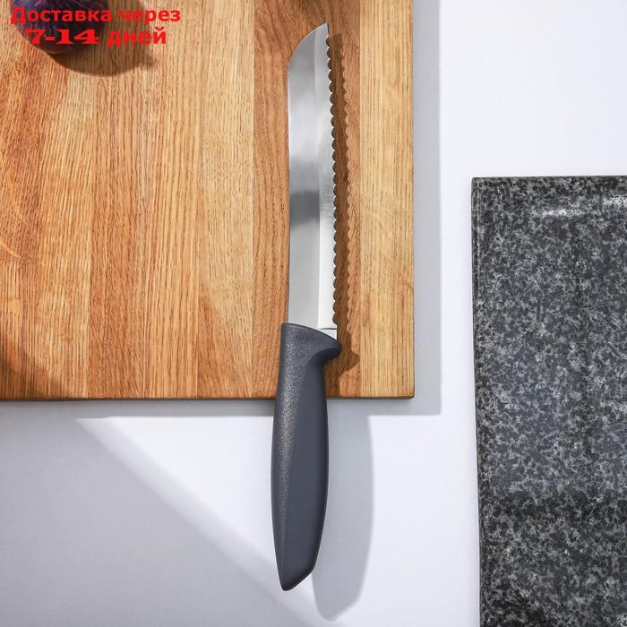 Нож кухонный "TRAMONTINA Plenus" для хлеба, лезвие 17,5 см, цвет серый - фото 2 - id-p227034904