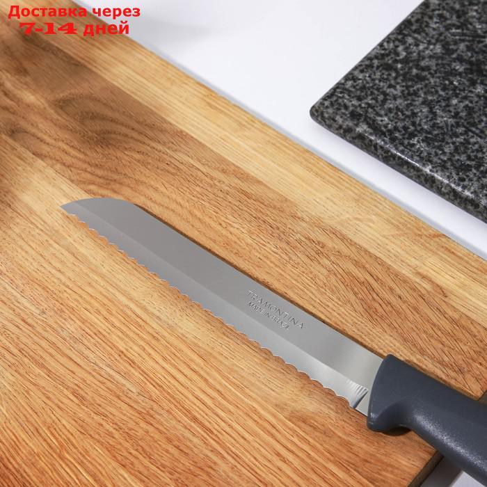 Нож кухонный "TRAMONTINA Plenus" для хлеба, лезвие 17,5 см, цвет серый - фото 3 - id-p227034904