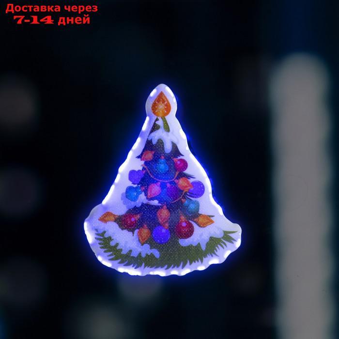 Игрушка световая "Новогодняя ёлка" 9.8x8.2 см, 1 LED, LR44x3 (в компл.), мерцание, МУЛЬТИ - фото 1 - id-p227003469