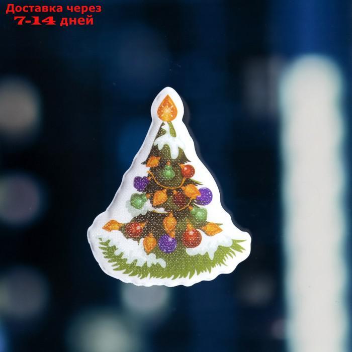 Игрушка световая "Новогодняя ёлка" 9.8x8.2 см, 1 LED, LR44x3 (в компл.), мерцание, МУЛЬТИ - фото 2 - id-p227003469