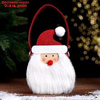 Новогодняя корзинка для декора "Дед Мороз" 12,5 × 8,5 × 24 см