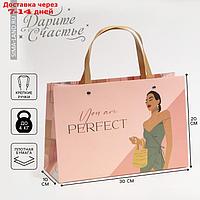 Пакет подарочный "Ты идеальна", 30 × 20 × 10 см
