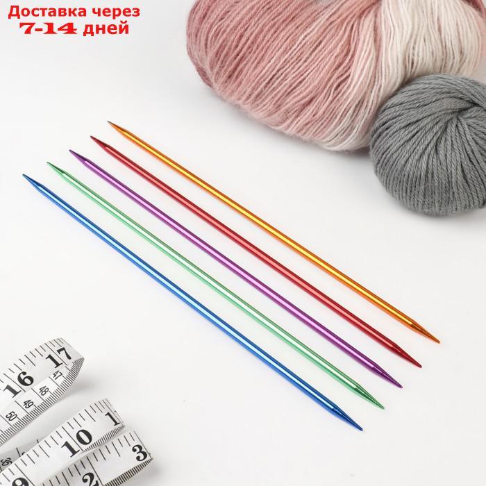 Спицы для вязания, чулочные, из алюминия, d = 5 мм, 26,5 см, 5 шт, цвет МИКС - фото 2 - id-p227015515