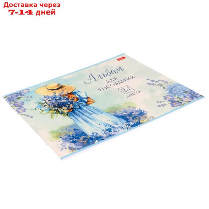 Альбом для рисования А4, 24 листа, на скрепке, "Цветочная романтика!", обложка мелованный картон, матовая - фото 2 - id-p227029688