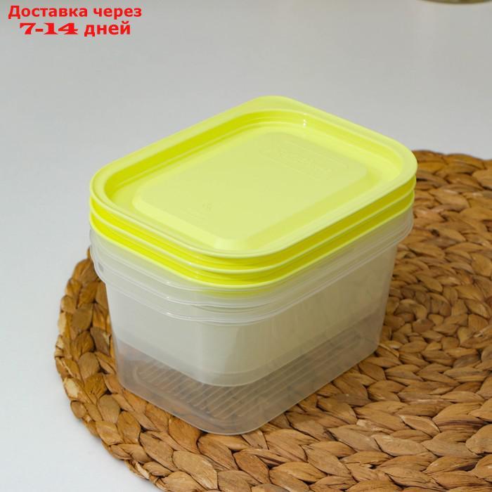 Набор контейнеров пищевых с паровыпуском, 3 шт: 750 мл; 500 мл; 500 мл, прямоугольные, цвет МИКС - фото 5 - id-p227029706