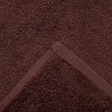 Простыня махровая гладкокрашеная 155х200 см, цвет коричневый, фото 2