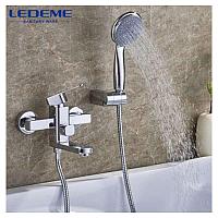 Смеситель для ванны с коротким изливом Ledeme L3233 хром