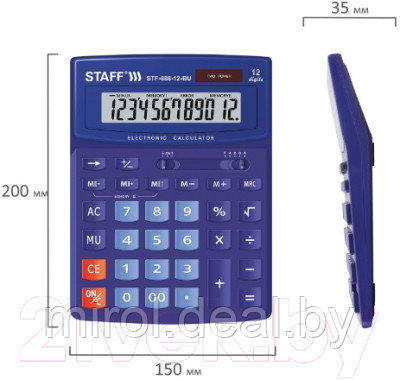 Калькулятор Staff STF-888-12-BU - фото 10 - id-p227169421
