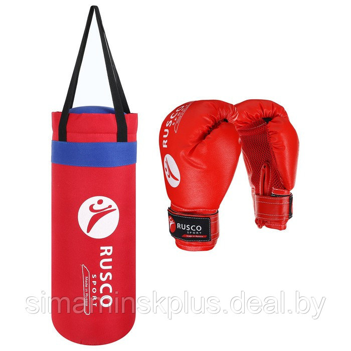 Набор боксёрский для начинающих RuscoSport: мешок, перчатки, 6 унций, цвет красный - фото 1 - id-p227172663